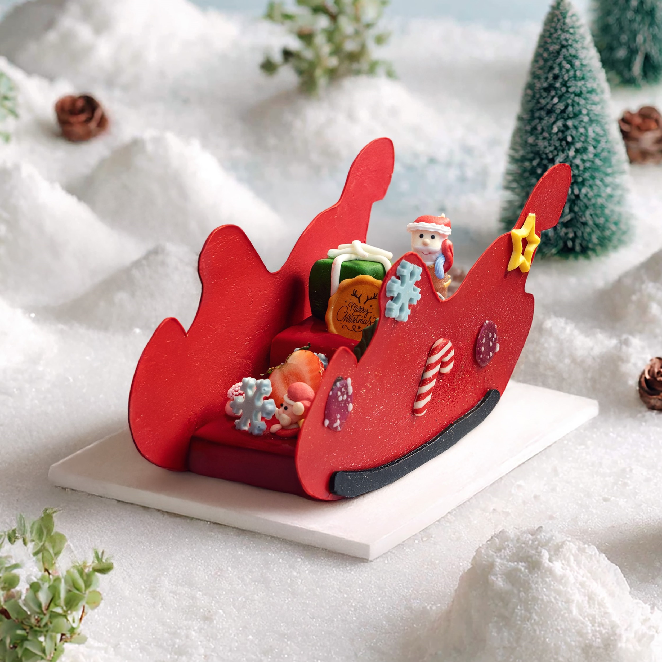 每月精选蛋糕 – 红莓朱古力圣诞雪橇蛋糕 (12月) (75折优惠)