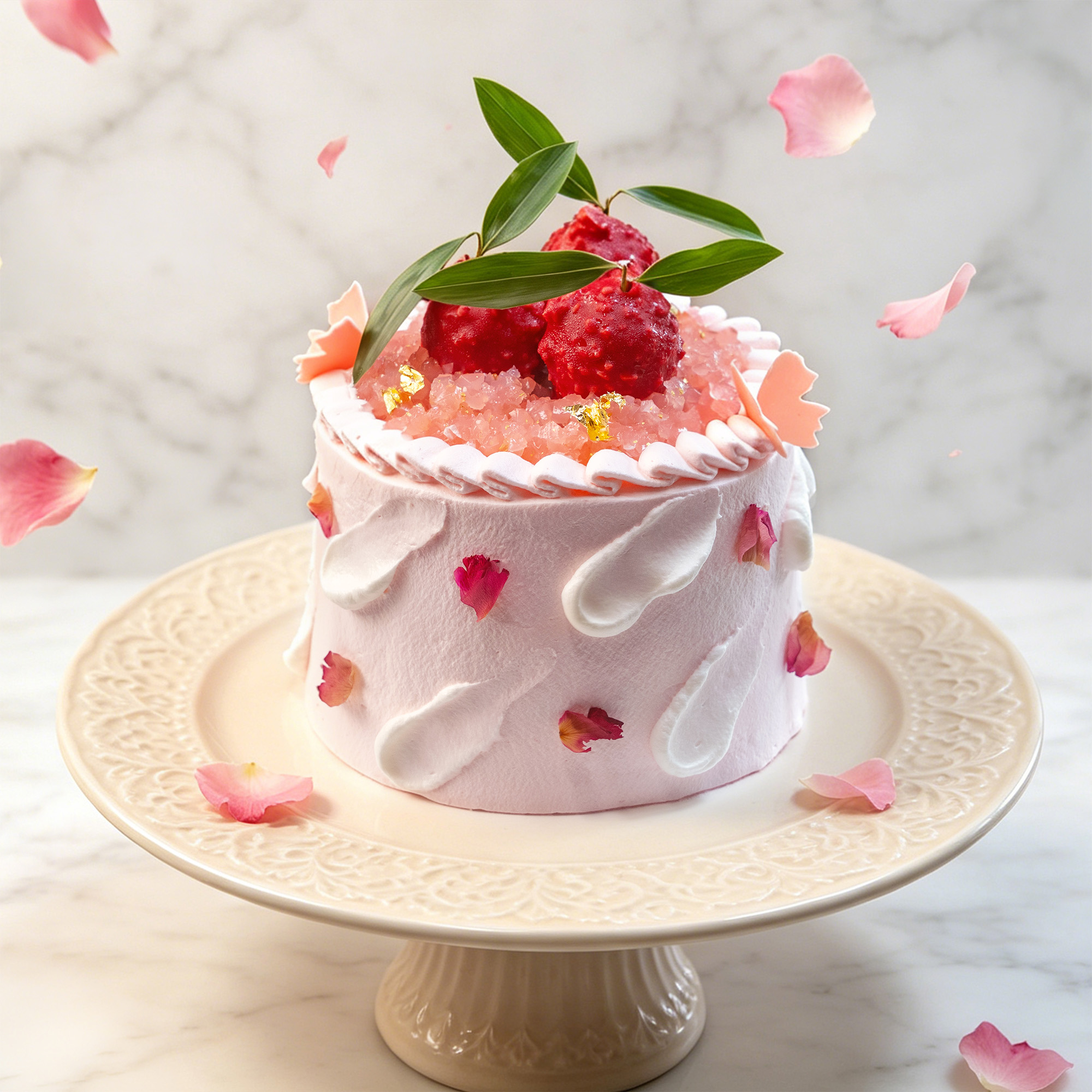 Cake of the Month – Lychee Rose Cream Cake (July) (25% Discount)
