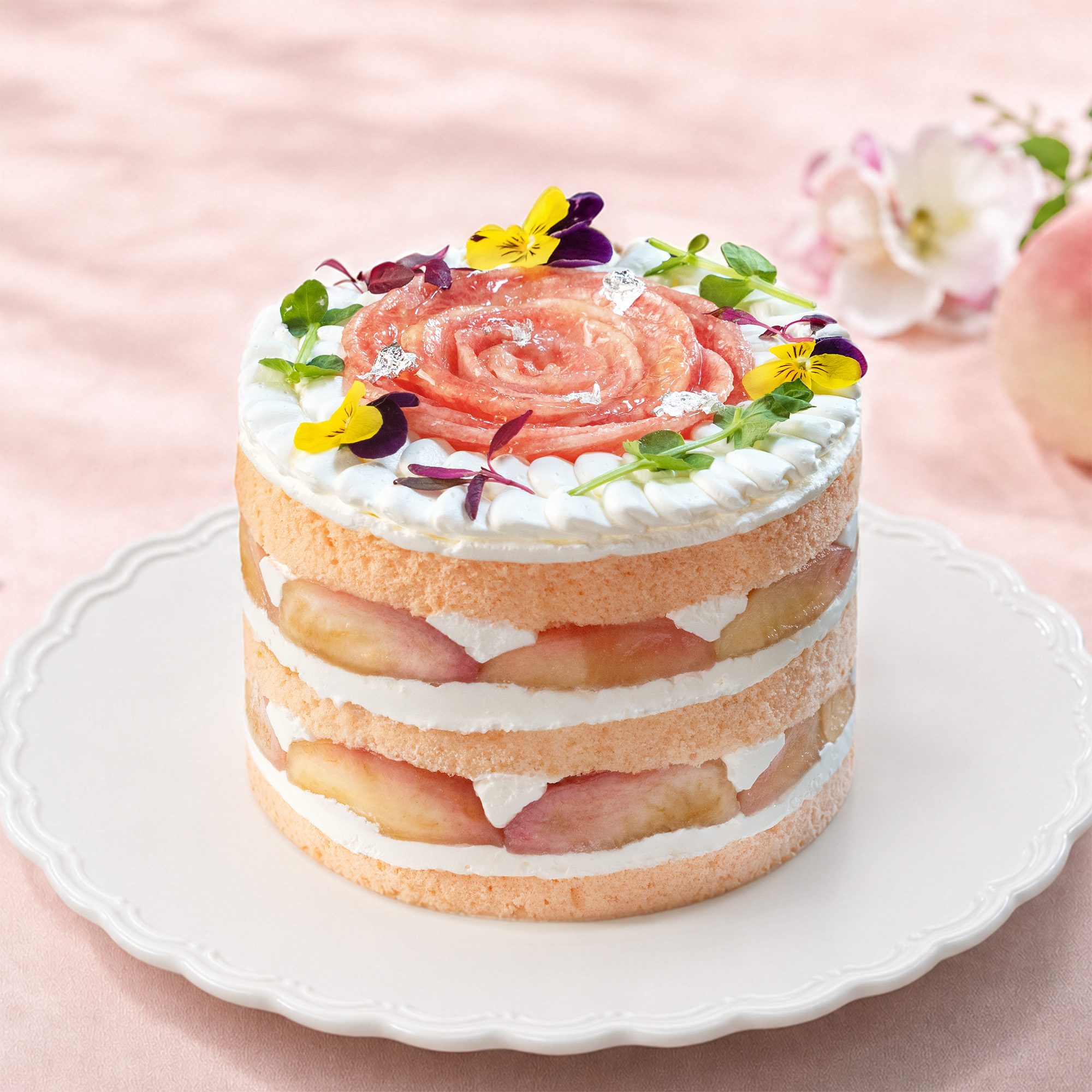 Cake of the Month – Peach Yogurt Cream Cake (August) (25% Discount)